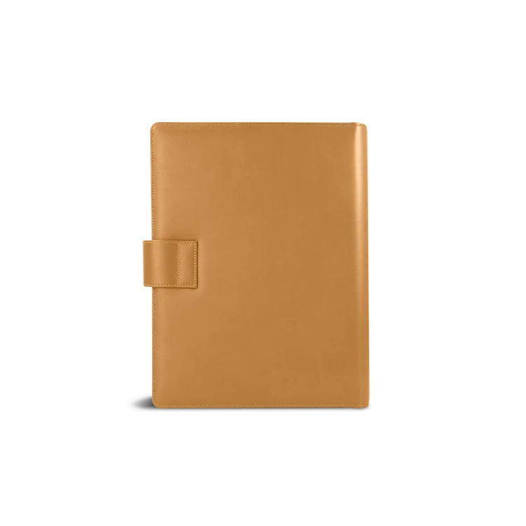 Custom A4 Padfolio Genuine Leather Executive Portfolio Folder with Rind Binder