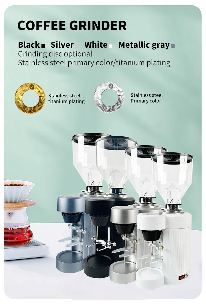 2024 New Design coffee grinder machine 65mm flat burrs with Powder bracket Optional titanium burrs electric coffee grinder
