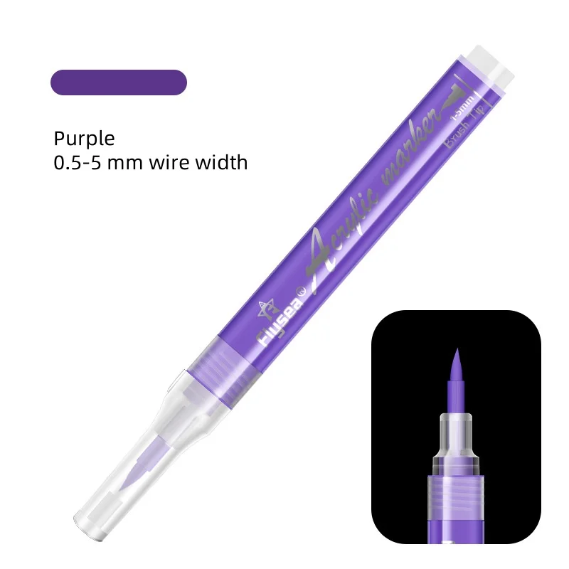 1pc colourful Permanent  Brush Tip Art Acrylic  Paint Marker Pen
