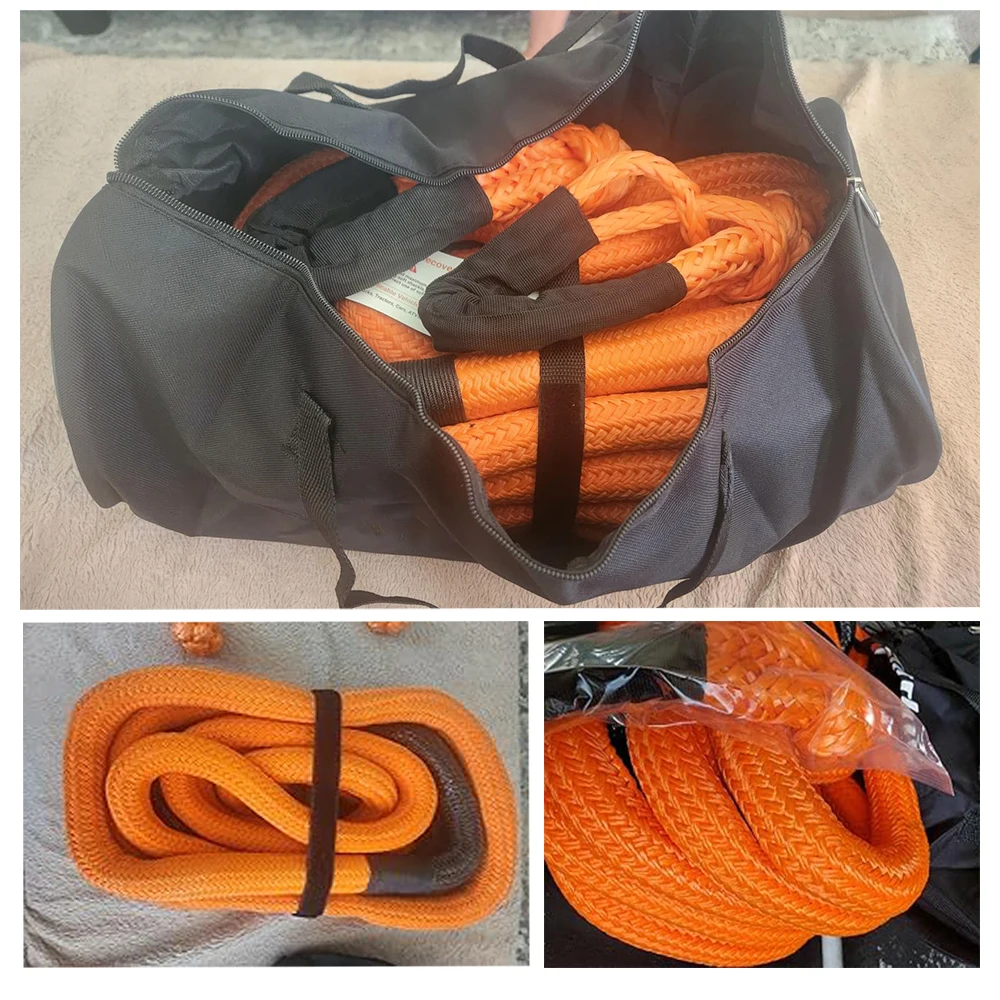 22M 24000lbs 5/6IN High Quality Nylon Heavy Duty Kinetic Recovery Tow Rope Straps Kit for Trucks Tractor Kinetic Rope