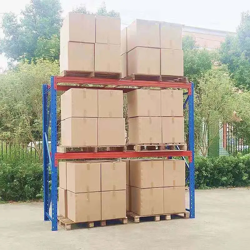 Powder Coating Locked Safety Pins Upright Frame Box Beam Heavy Duty Pallet Rack