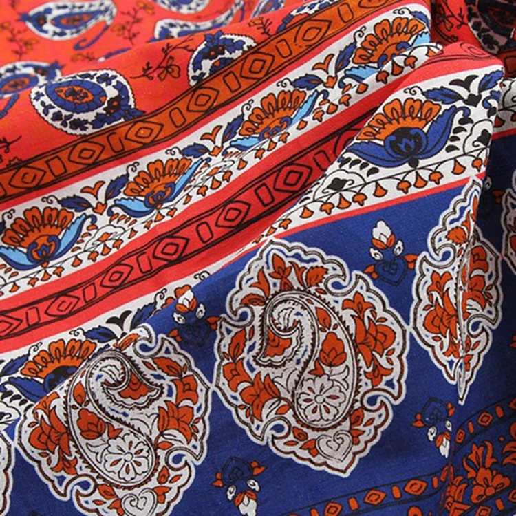 Digital printed linen fabrics for dresses customized design 100% linen fabric