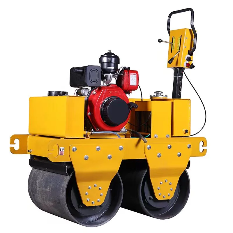 Vibratory Steel-wheeled Roller Real price Pedestrian Roller with Double Drum