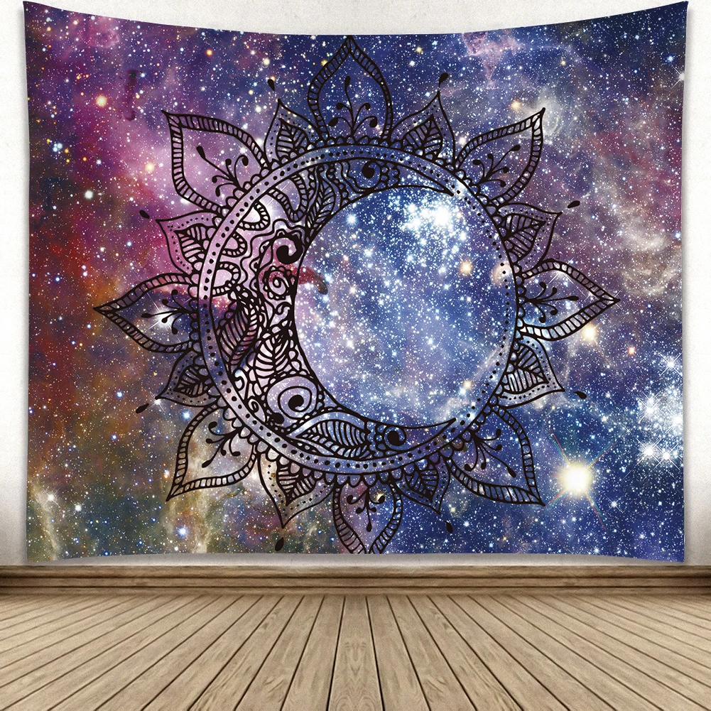 
Sublimation Print Starry Night Space Bohemian Mandala Forest Mountain Psychedelic Trippy Hippy Witchcraft Tarot Tapestry 60