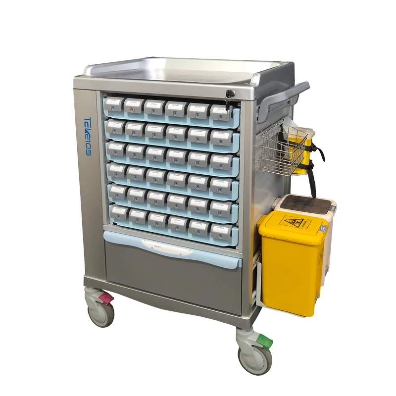 Patient Treatment Medical Distribute Medication cart hospital trolley