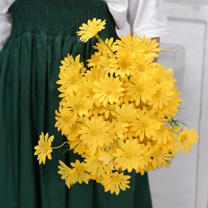 DREA Artificial flowers little gerbera daisy Silk Flowers for Wedding Bouquet Home Garden Party Decoration