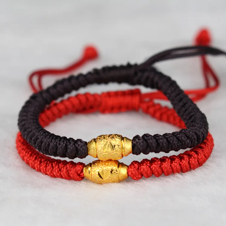 Feng Shui Lucky Bracelets Buddhism Red String Wax Thread wrist Bracelet Friendship Yoga Prayer Unique Gift Chinese Cheap Jewelry