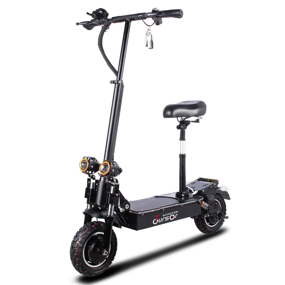 
10 inch 52V and 40-90km Range Per Charge electric scooter with seat adult kick electric scooter 2400w for hot sale 