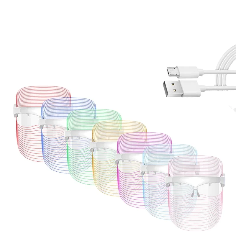 7 colors led therapy face mask skin rejuvenation light up mask led  facial exfoliating led mask