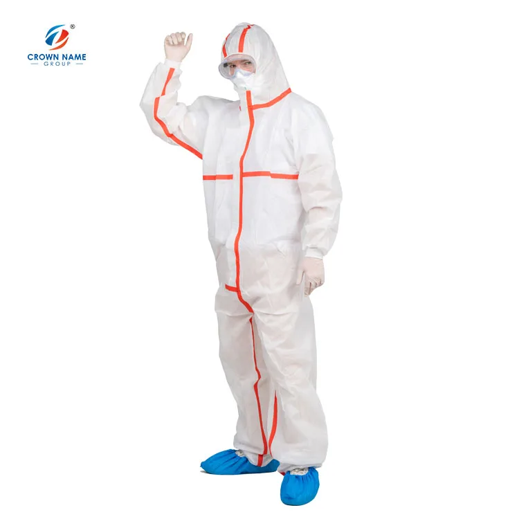 Safety Protective PPE SMS PP Type 5 6 Polypropylene Chemical Coverall Disposable Overall