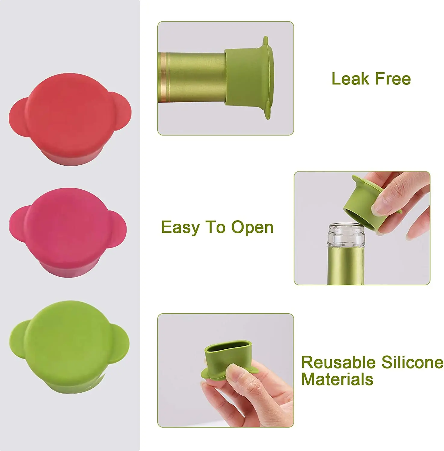 Customization Silicone Soft Wine Glass Caps Reusable Beverage Bottle Stopper Fresh for Days with Air Tight Seal