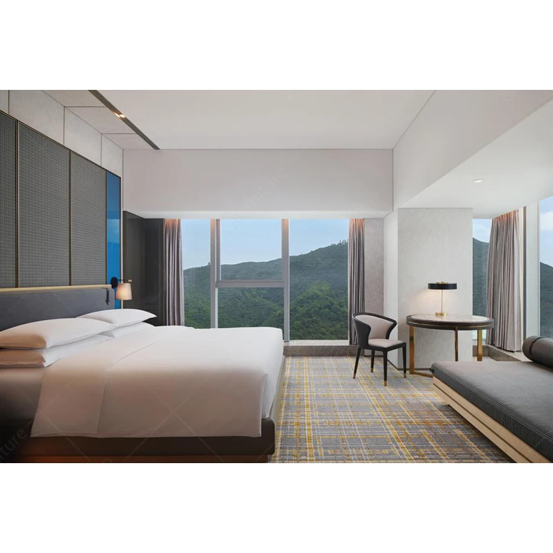 
2020 Foshan Modern 5 Star Hotel Bedroom Furniture Bed Set for Overseas Hotel 