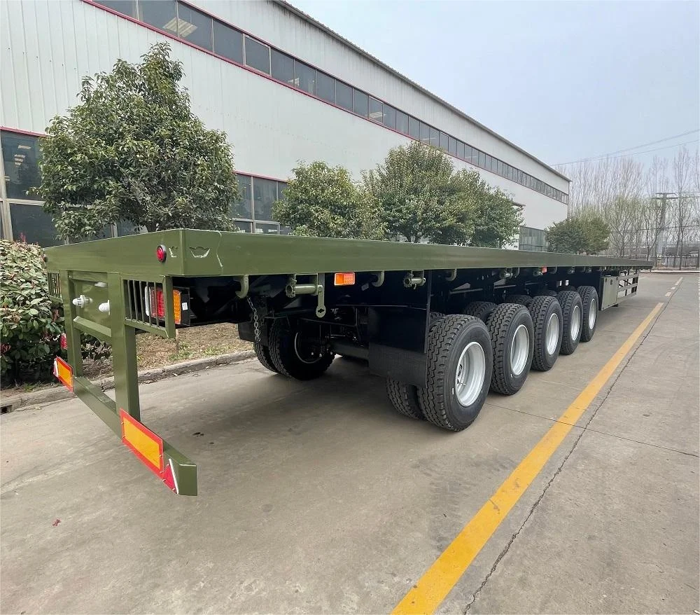 Semi Trailer Manufacturers Tri Axle 2/3/4 Axle 40 Feet Flatbed Semi Trailer For Guyana
