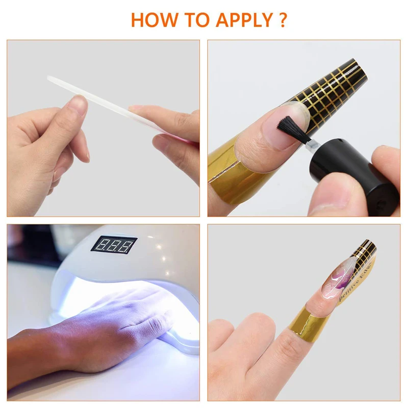 100Pcs/Roll Acrylic Nail Forms Extension Form Guide