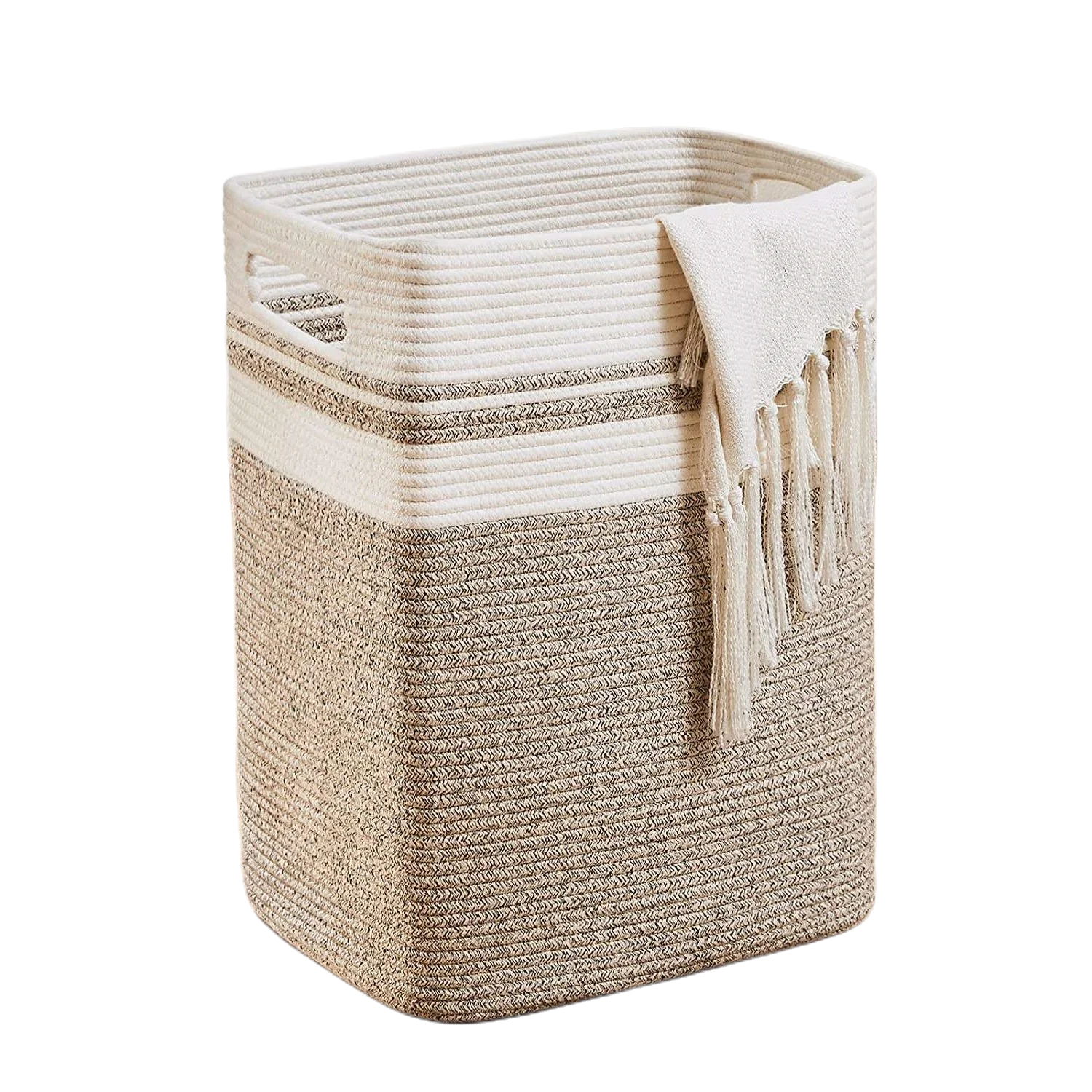 Custom Large Woven Baskets for Storage Laundry Basket Woven Cotton Rope Storage Basket