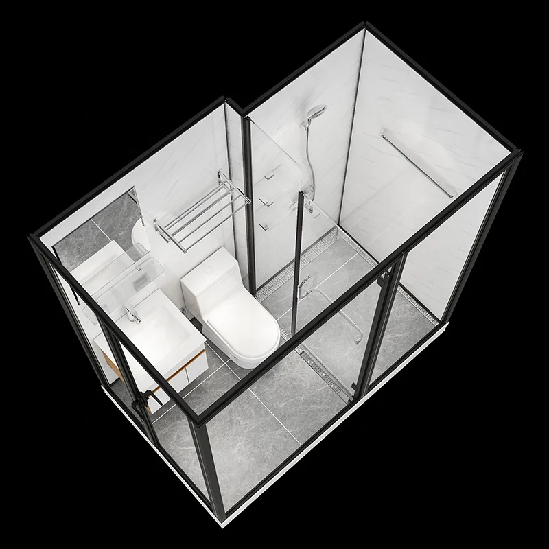 Good Quality Complete Building Luxury Hotel Prefabricated Design Glass Door Indoor Shower Unit Bathroom Steaming Pod With Toilet