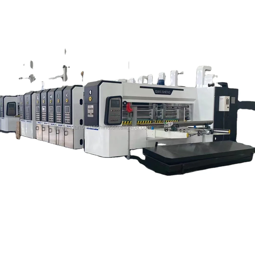 automatic corrugated box making machine manual pizza box making machine flexo printing machine carton making line  slotting die
