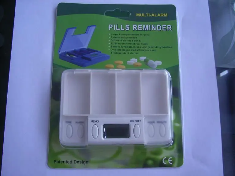 Travel pill box timer with alarm pill dispenser tavl clock