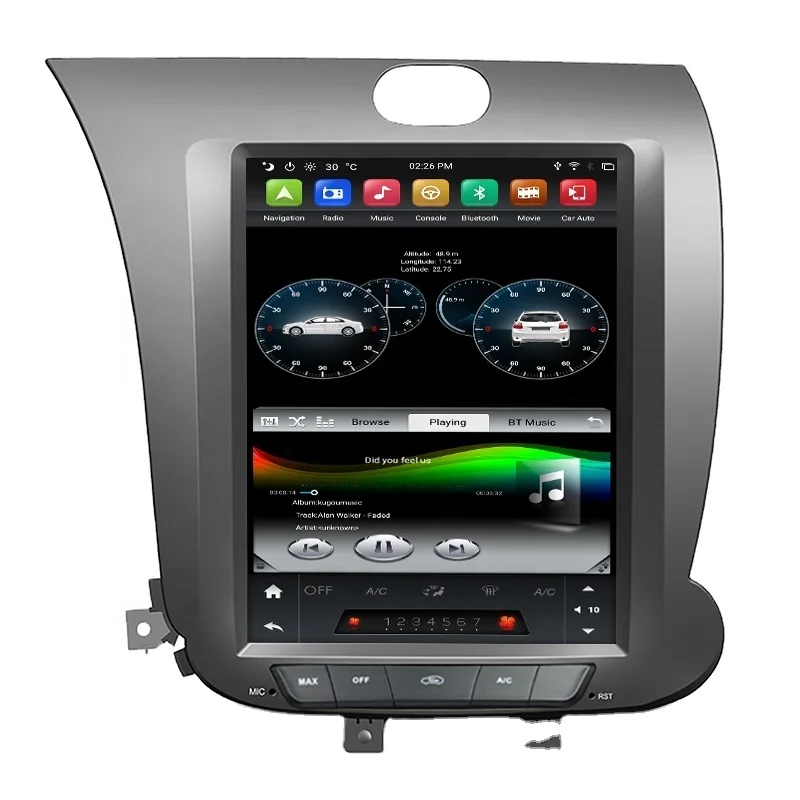 9.7' Vertical Screen 4G+64GB Tesla Android 9.0 Car Radio Car Multimedia Player for Cerato/K3/Forte 2013-2017 CarPlay/DSP/IPS