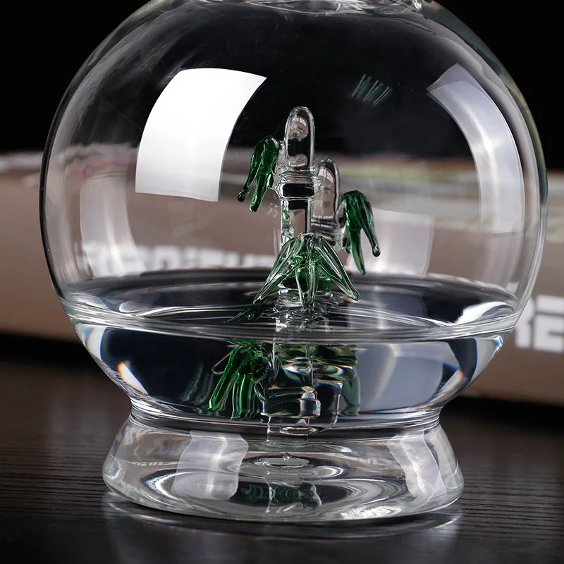  Factory wholesales transparent bottle high borosilicate glass bamboo