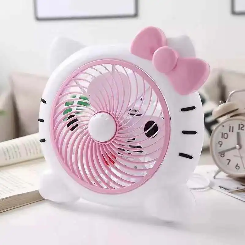 220 В AC управление мультяшным Hello Kitty Настольный кулер вентилятор коробка передач портативные маленькие электрические настольные вентиляторы
