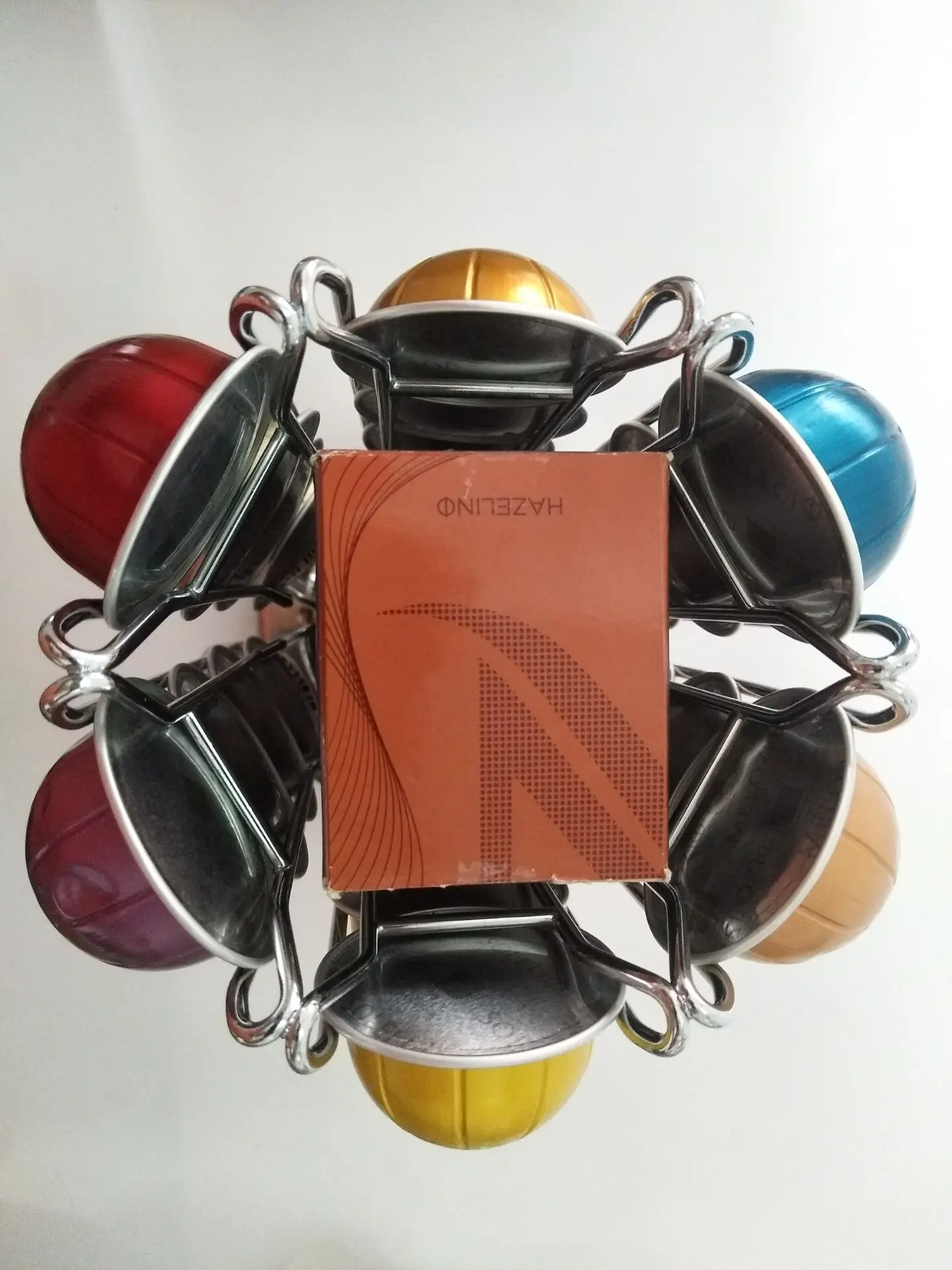 AMAZO Single Tier Metal Display Rack Revolving Storage Carousel Holder 30 Pods Vertuoline Coffee Pod Capsules Kitchen Food Use