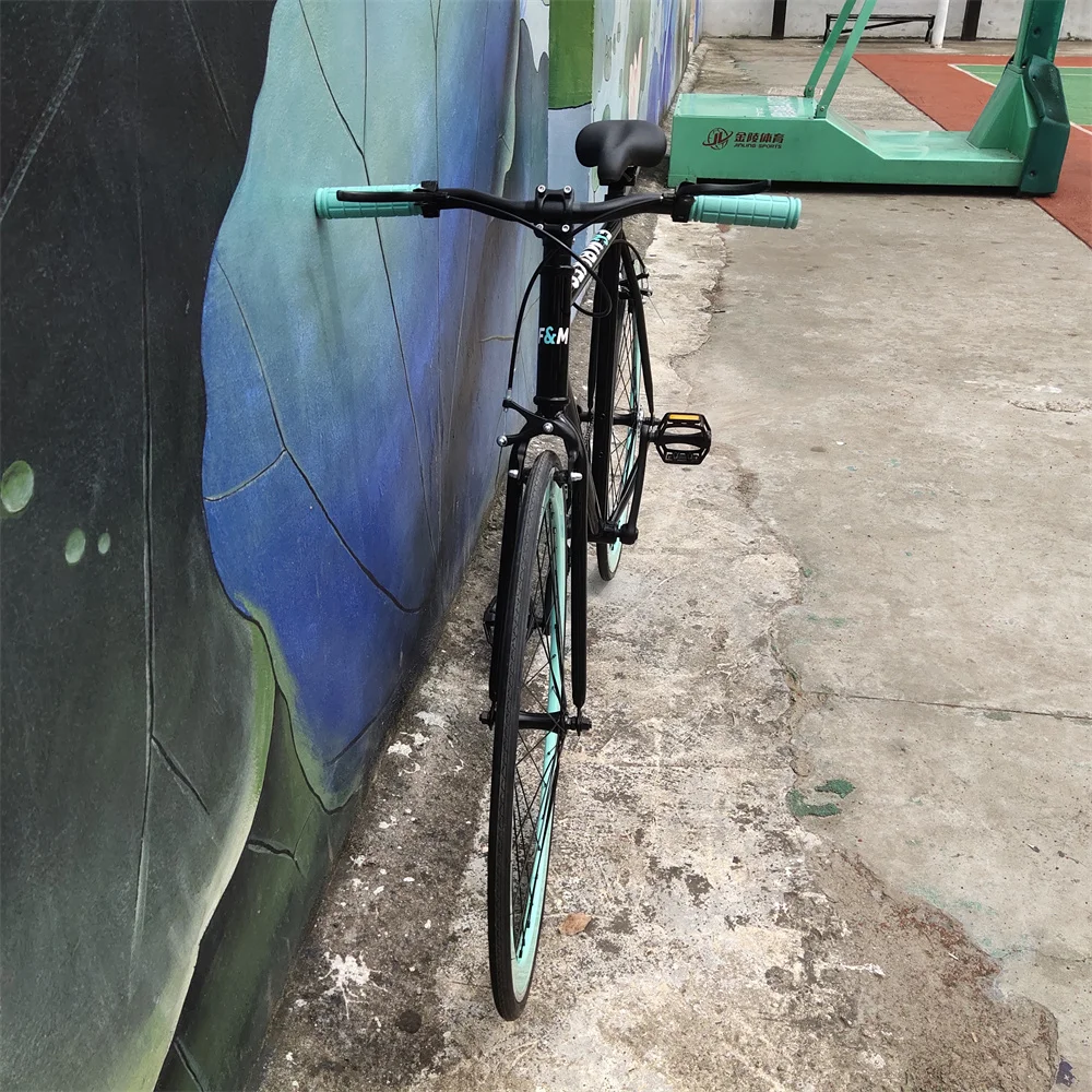 700*25C Fixed Gear Bike Black Steel Diamond Frame Fixie Bici Flip Flop Hub Single Speed City Bicycle