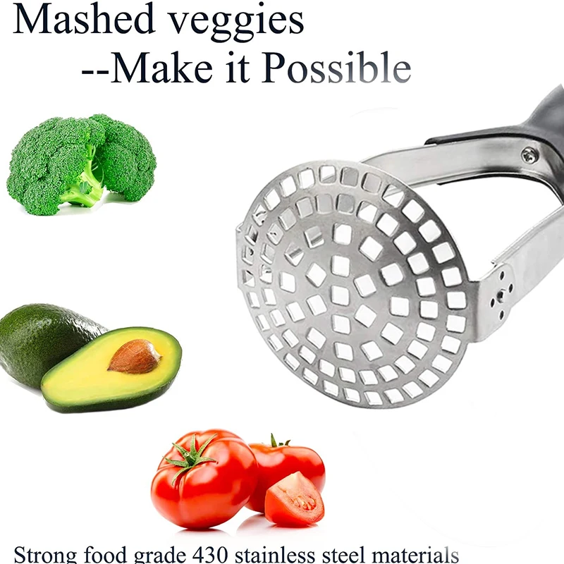 Stainless Steel Kitchen Accessories Vegetable Hand Pressed Manual Ricer Potato Masher Press Slicer Tool