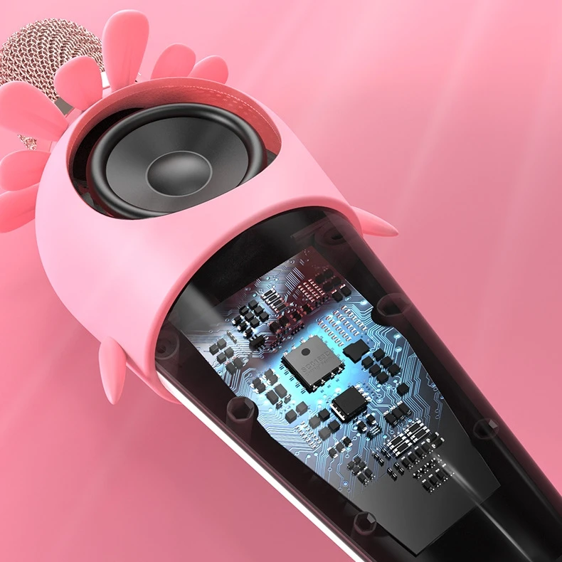 Wholesale Kids Gift Cute Microphone Kids Microphone Karaoke Child Toy Mobile Sing Mike Wireless Microphones With Led Light