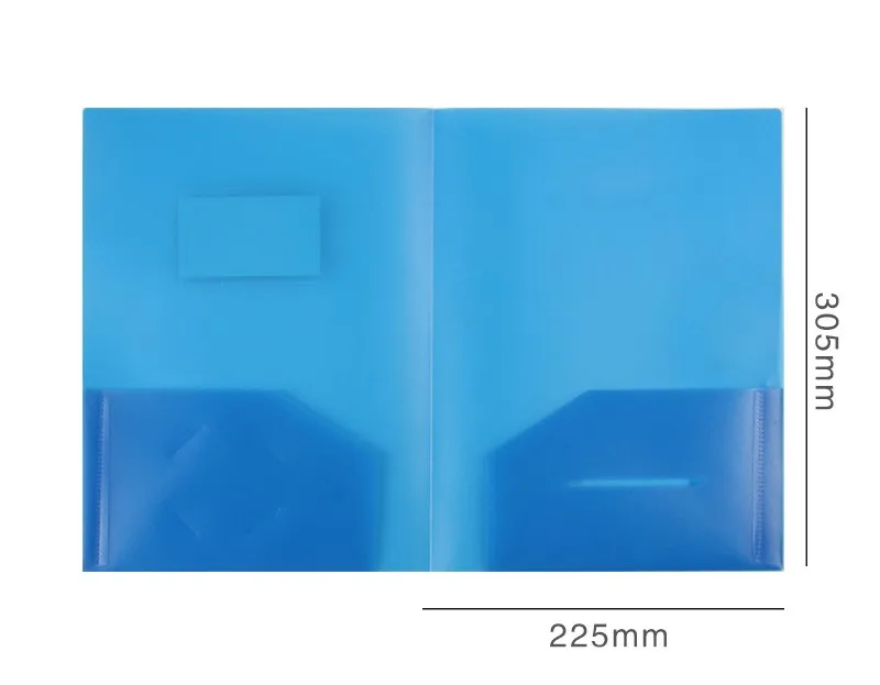 Customized logo A4 Size PP Folder with Document 2 Pockets for School office meeting presentation organizer