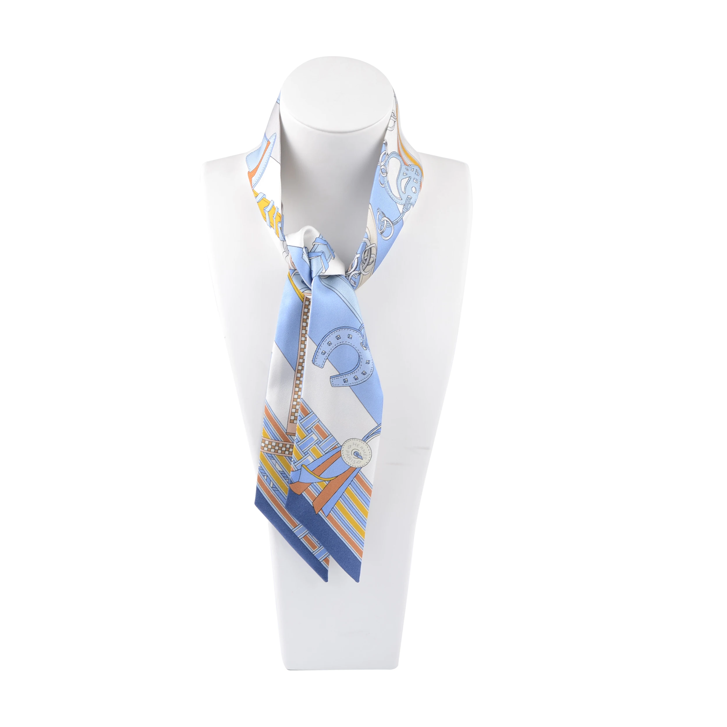 Hamocigia Custom Twill Hair Scarf Silk Printing Scarves Narrow Edge for Bag Handle