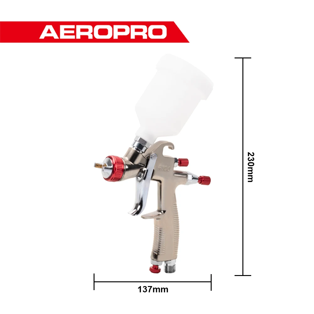 AEROPRO R100 высококачественный Мини-распылитель LVLP гравитационный Воздушный Распылитель автомобильного прозрачного покрытия пневматический источник питания