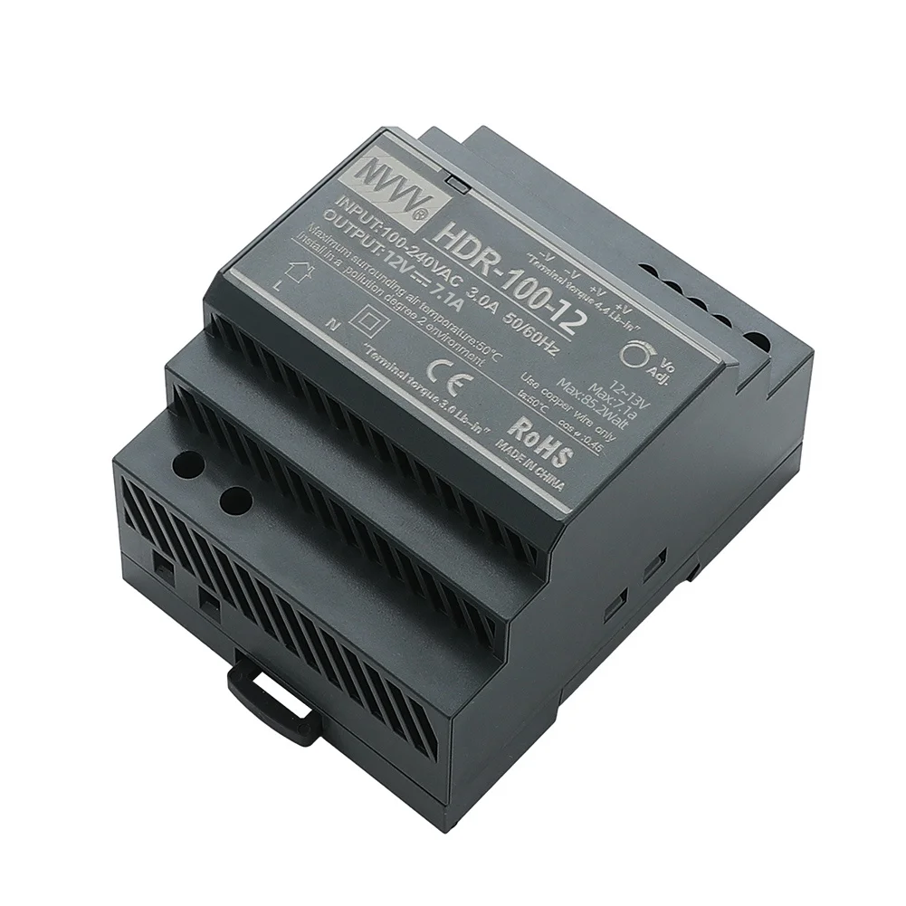 NVVV HDR-100-12  AC to DC 30W SMPS DIN Rail 12v 8.4A Industrial power Switching Power Supply for industrial