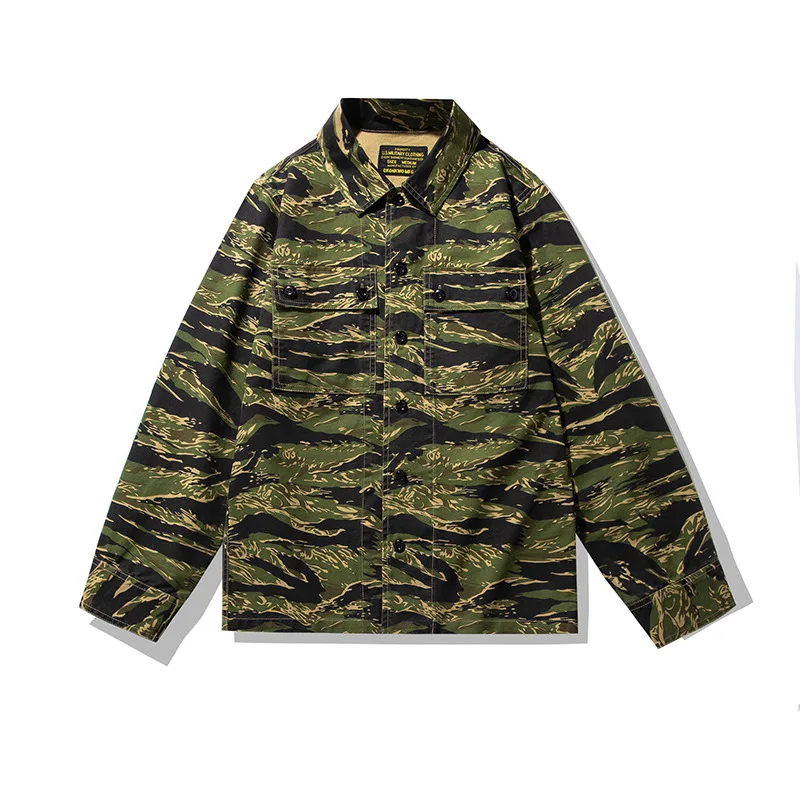 mens jacket tiger camouflage shirt mens workwear engineer long sleeve shirt