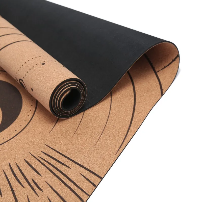 Custom Organic Eco Friendly Thick Yoga Matte custom logo Eco Natural Rubber Cork Yoga Mat Set