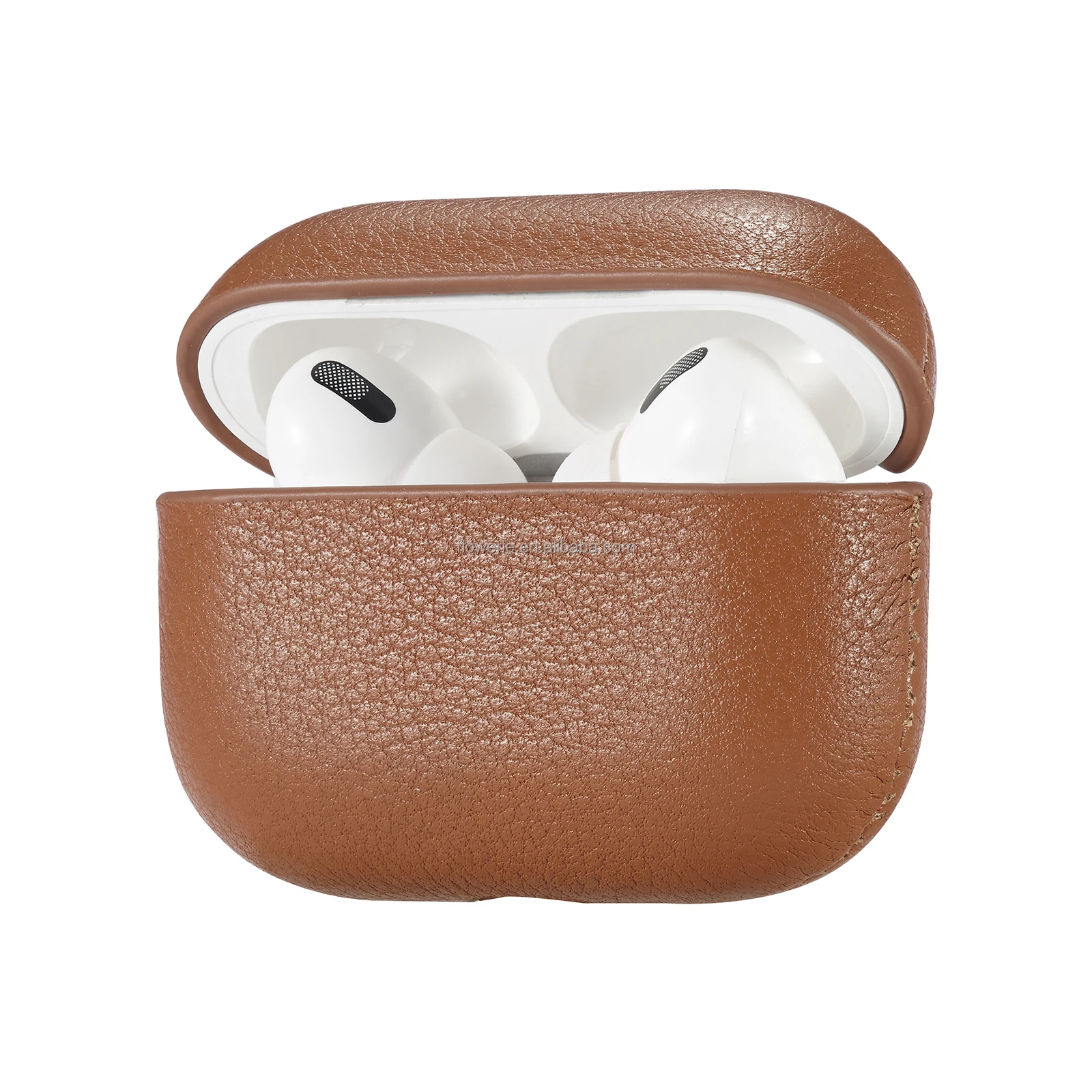 Handodo Genuine Vintage Oil Wax Crazy Horse Cowhide Leather Case Cover for Airpods Pro Handcrafted Fully The Front LED Visible