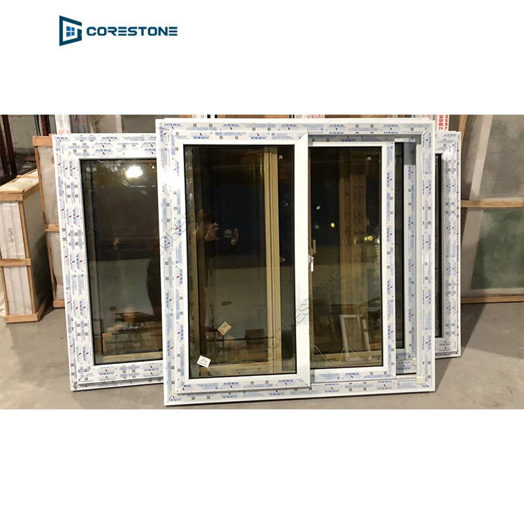 European design 2 track pvc sliding window