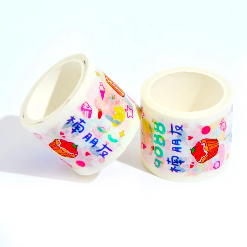 
cheap OEM logo custom cartoon anime printed washi tape Japanese masking kawaii love washi tape paper as gift 