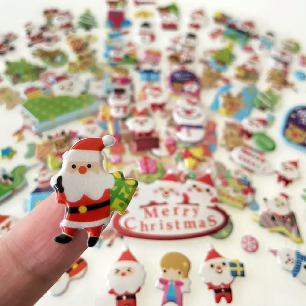OEM ODM 3D Puffy Stickers Christmas Snowman Sticker for Boys and Girls