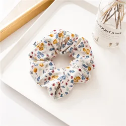 New Custom Logo Spring and Summer Fashion Elastic Hair Tie For Women Ponytail Holder Lovely Flower Hair Scrunchies