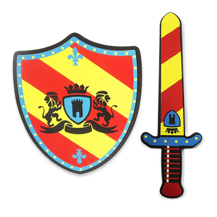 2024 Popular Safe Sword and Shield Set Toys for Kids Soft EVA Foam Toy Sword And Shield Foam Weapon