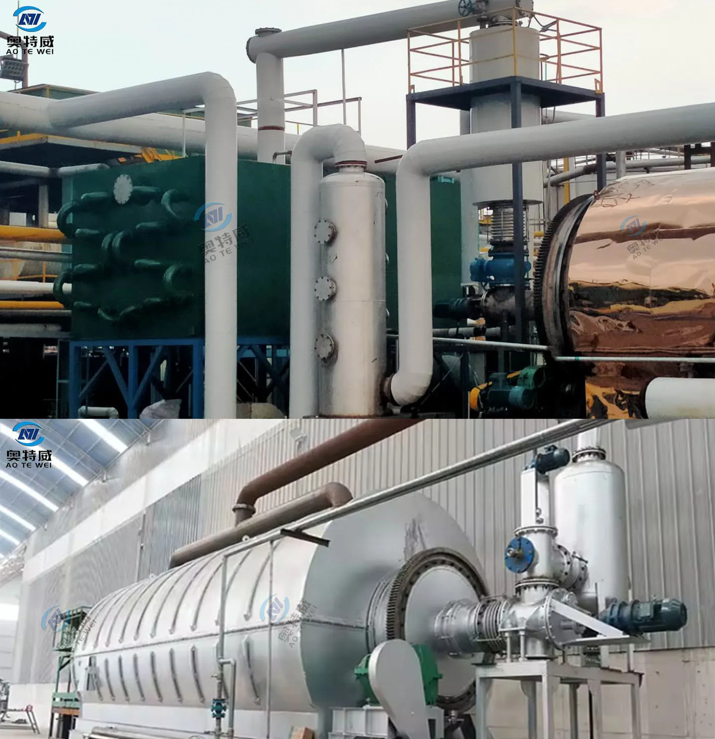 Factory Price Fully Automatic Continuous pyrolysis oil to diesel distillation fuel machine Tire prolisis plant