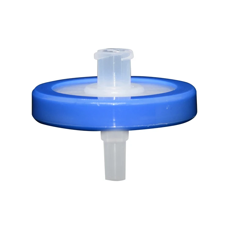 PTFE Sterile Syringe Filter 32mm PP Blue Housing Injection Medical Sterile Syringe Filter