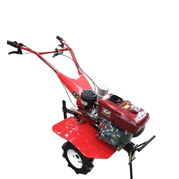 New Design Farm Lawn Mini Hand Held Walking Tractor With Double Plow