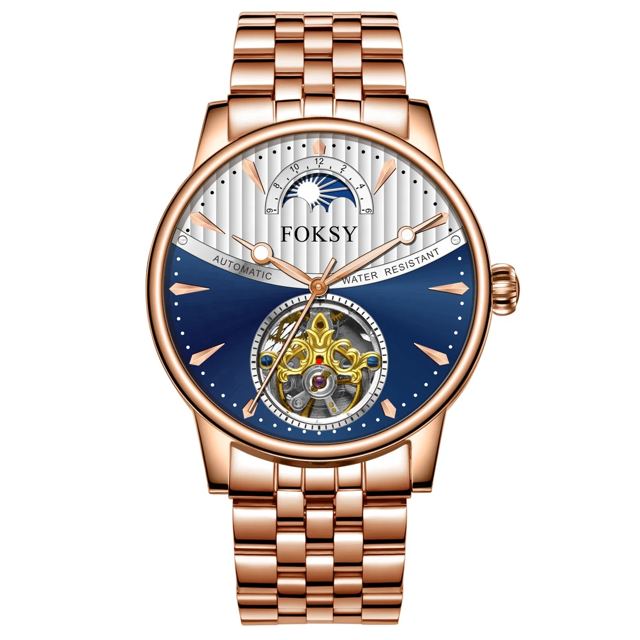 42MM Stainless Steel Moon Phase Automatic Wrist OEM Mechanical Watch Men From Factory