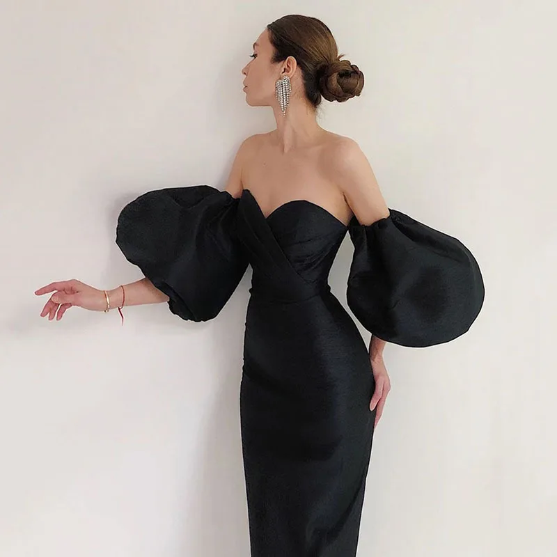 Luxury dress for ladies 2011 puff bubble sleeve dress high quality wholesale prom dresses 2022 formal clothing women