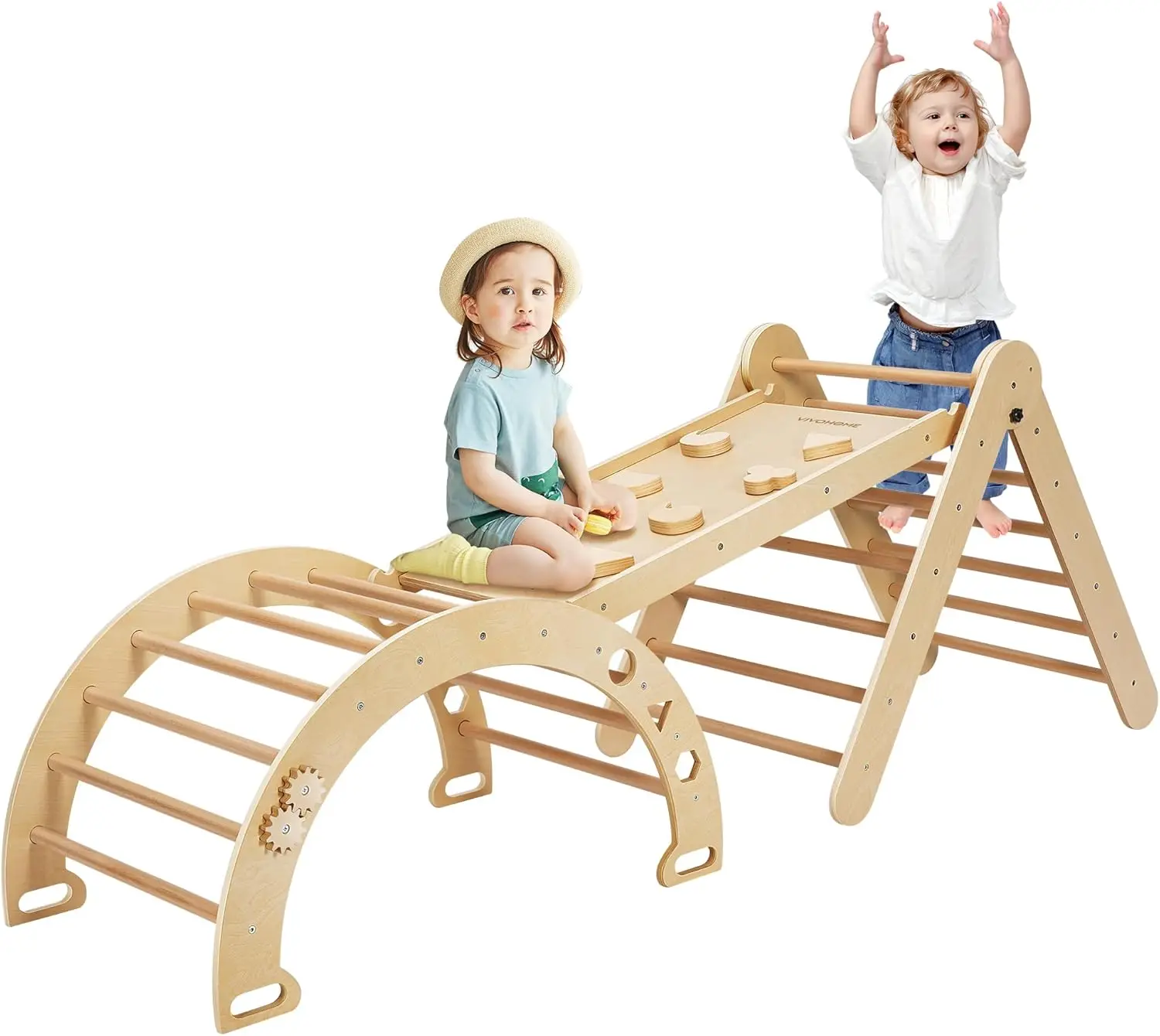 Kids Indoor Wooden Jungle Play Gym Playground Montessori Triangle Climbing Frame For Children