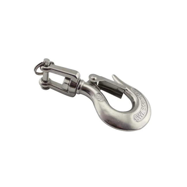 China Factory Direct Sale Utility Professional Stable Multifunctional Stainless Steel 304 Jaw Swivel Crane Hook For Chain Sling