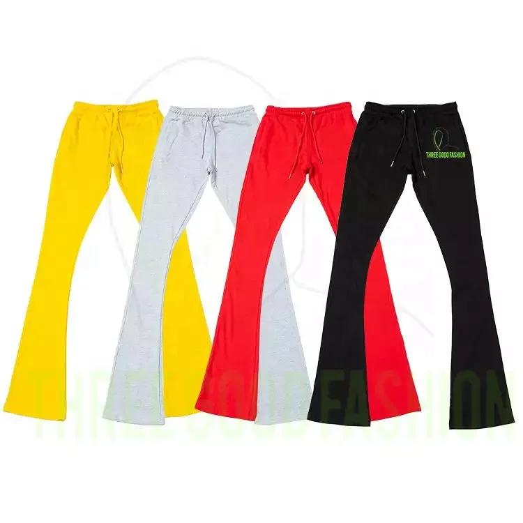 Dec Oem Custom Unisex Sweatpants Streetwear Custom Men Joggers Trousers With Pocket Logo Print Men Flare Pant Bulk