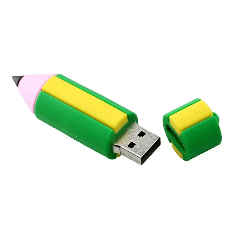 Eco PVC Pencil Flashdrive Customized Logo Wholesale  USB Flash Drive for School Children PVC Pencil USB Sticks